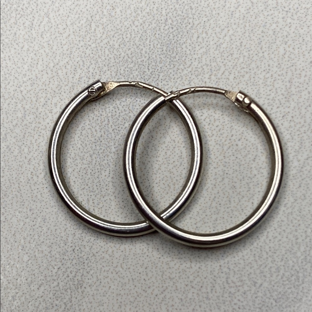 Sterling Silver Hoop‎ Earrings 925